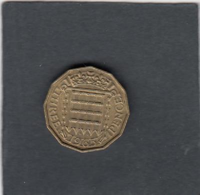 Beschrijving: 3 Pence ELIZABETH II